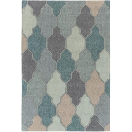 Artistic Weavers AWAH2036-7696 Pollack Morgan Rectangle Hand Tufted Area Rug; Teal Multi - 7 Ft. 6 In. X 9 Ft. 6 In.